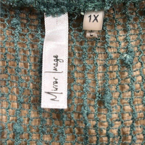 Forest Green Open-Front Sweater with Sparkles! - Picture 2 of 8